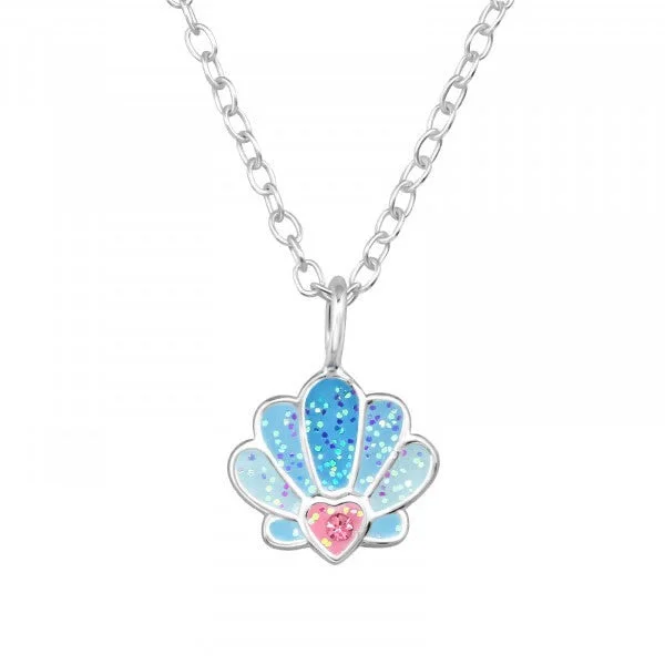 fine jewelry necklaces for women -Childrens Sterling Silver Shell Necklace