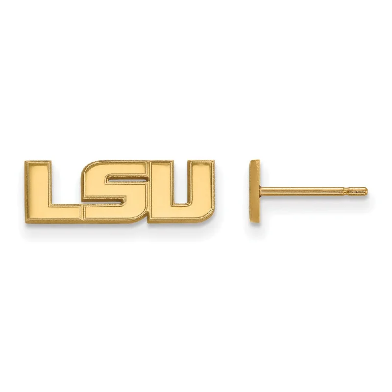 fashion hoop earrings for women -14k Gold Plated Silver Louisiana State Univ. XS (Tiny) Post Earrings