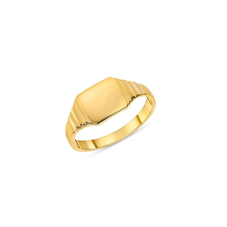 bridal set rings for women -10K Yellow Gold Kid's Signet Ring