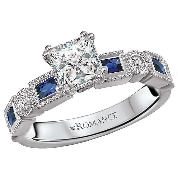 vintage rings for women -14KT 0.50 CTW SAPPHIRE & 1.12 CTW DIAMOND ACCENT VINTAGE RING