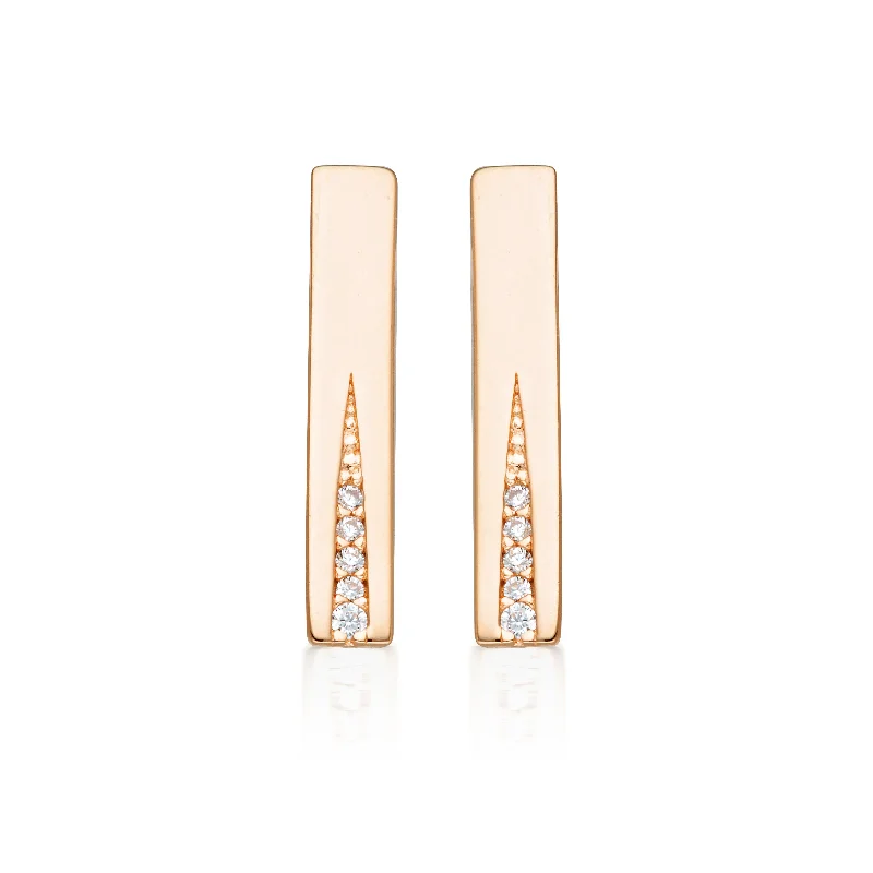 multi-colored earrings for women -GEORGINI THE LAYERED EDIT GILDED EARRINGS ROSE GOLD