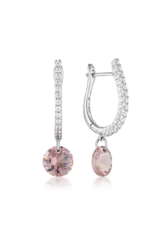 silver hoop earrings for women -MIRAGE MOSSMAN MORGANITE EARRINGS SILVER