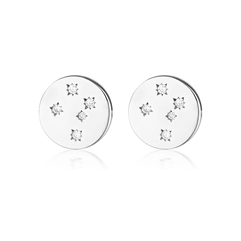 luxury earrings for women -GEORGINI COMMONWEALTH COLLECTION SOUTHERN CROSS EARRINGS SILVER