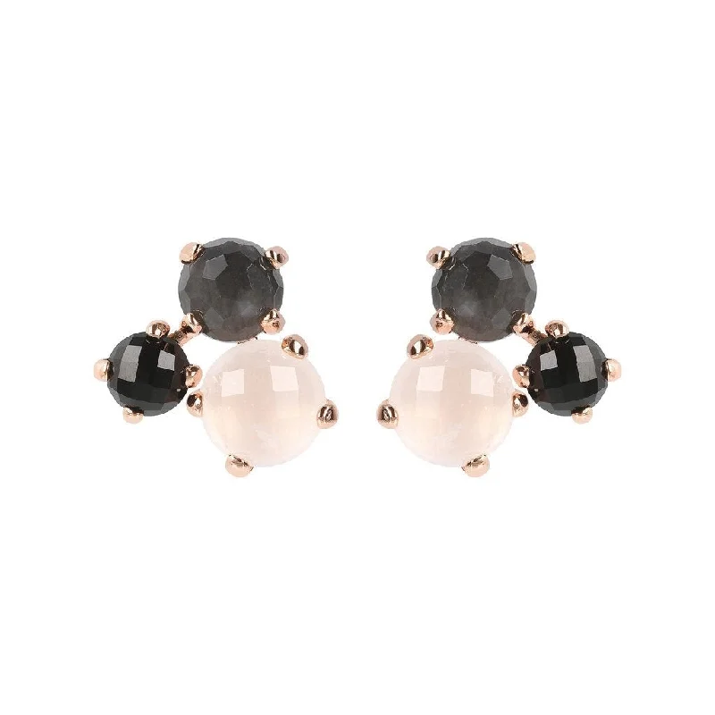 silver earrings for women -Bronzallure Trilogy Felicia Stud Earrings