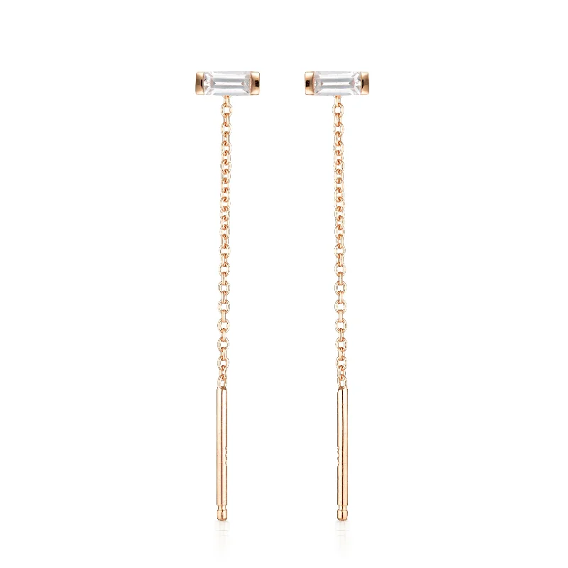 modern earrings for women -GEORGINI THE LAYERED EDIT TATU EARRING ROSE GOLD