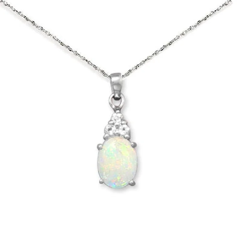 romantic necklaces for women -Australian Opal and White Topaz Necklace with Rope Chain Sterling Silver