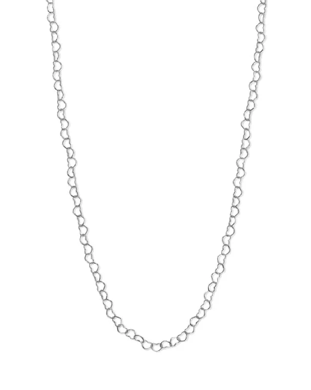 fashionable necklaces for women -Heart Link Chain Necklace Sterling Silver, 16-inch