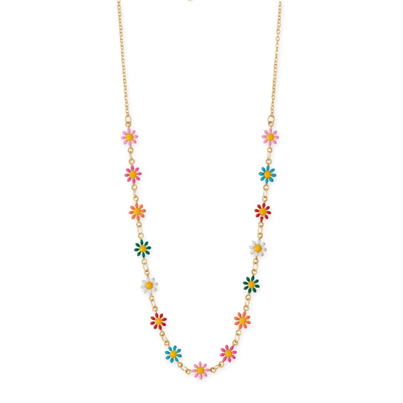 stunning necklaces for women -Multicolor Fashion Flower Necklace Adjustable Length