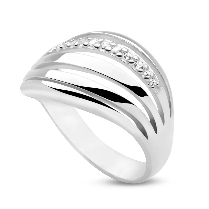 personalized rings for women -Sparkling Flare Ring