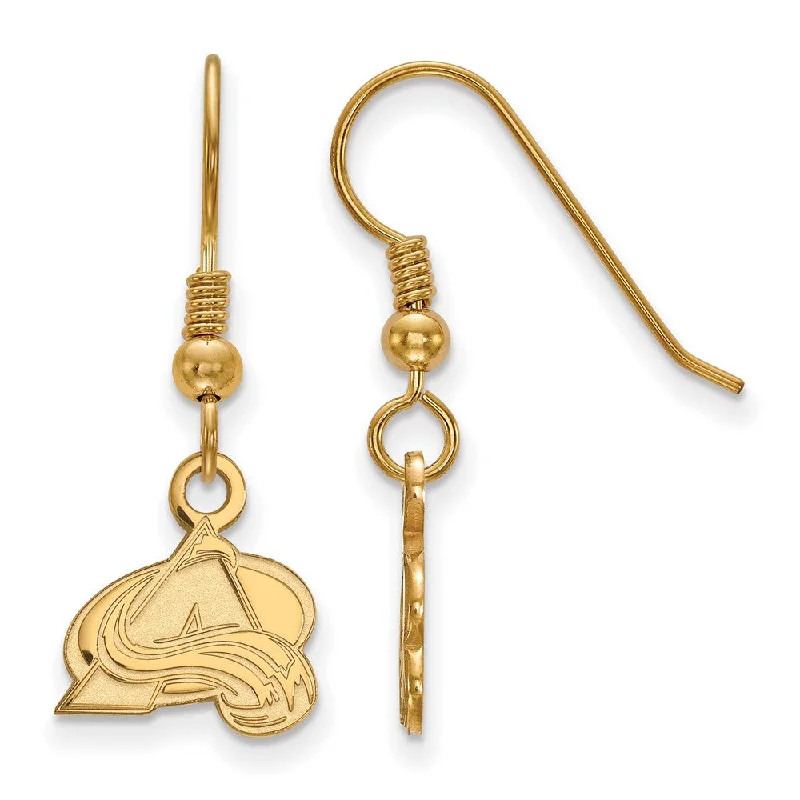 flower earrings for women -SS 14k Yellow Gold Plated NHL Colorado Avalanche XS Dangle Earrings