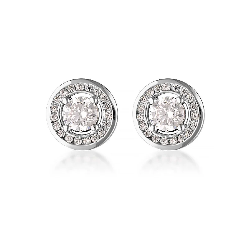 drop earrings for women -MILESTONE HALO EARRINGS IN SILVER