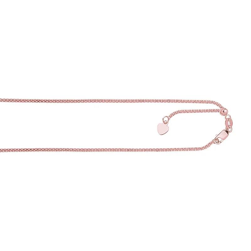 oval rings for women -14kt 22 inches Rose Gold 1.3mm Diamond Cut Adjustable Popcorn Chain with Lobster Clasp+ Hearing Charm