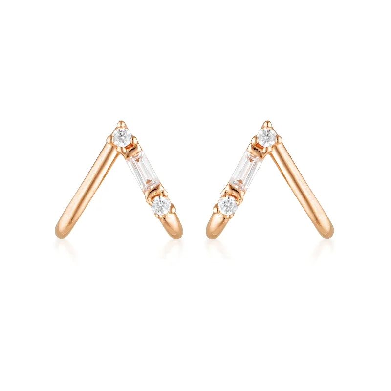 hoop earrings with diamonds -GEORGINI THE LAYERED EDIT TIGA EARRINGS ROSE GOLD