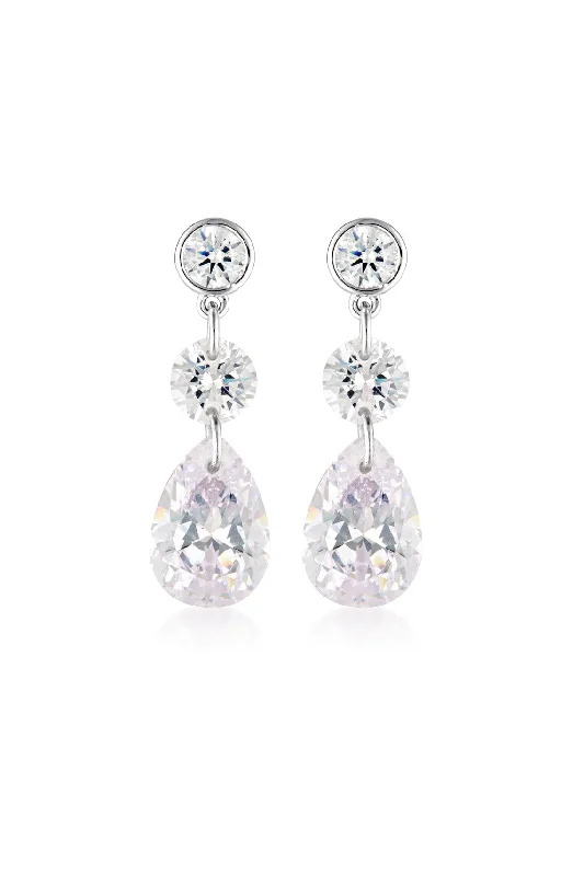 pearl earrings for women -MIRAGE AUGUSTA EARRINGS SILVER