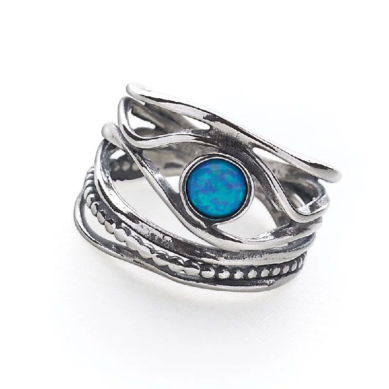 platinum rings for women -Island Stream Ring