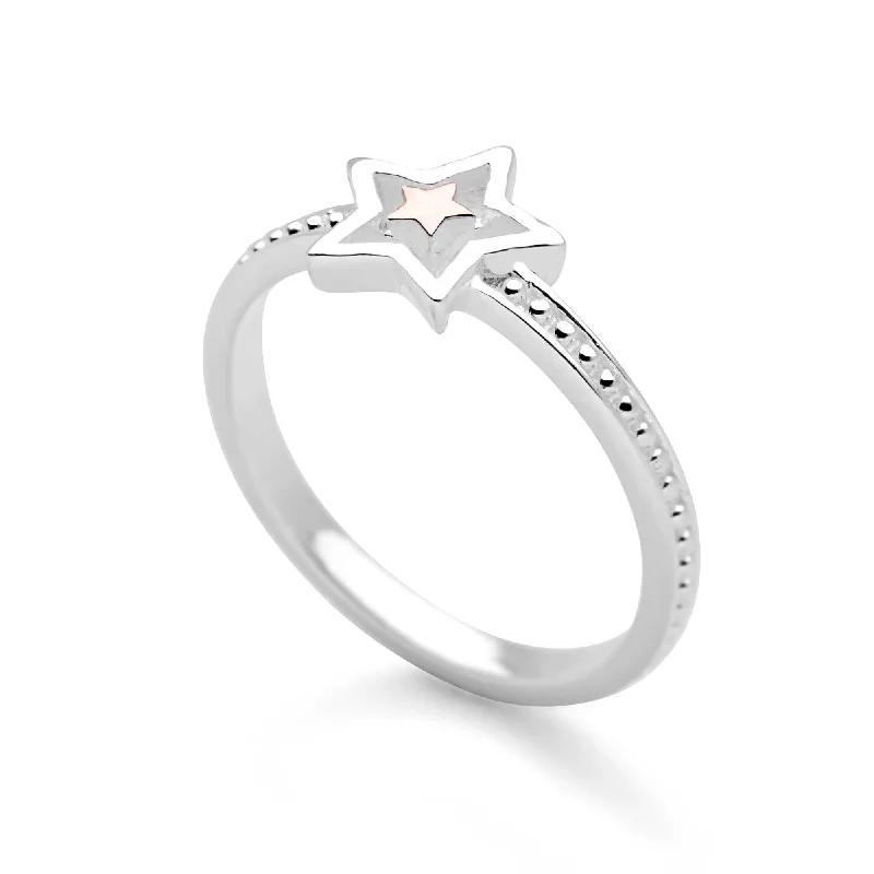 heart-shaped rings for women -Inner star Ring