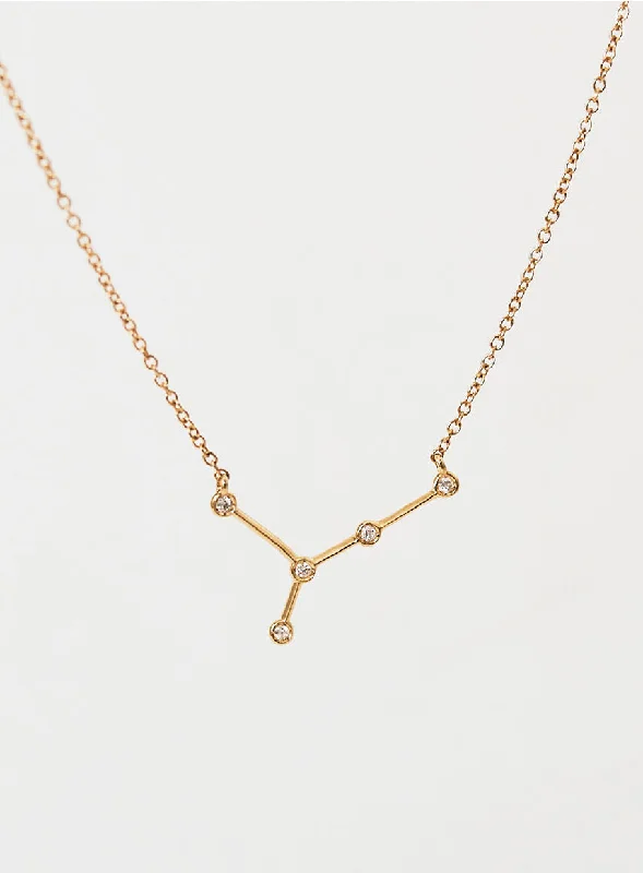 stunning necklaces for women -Star Sign Cancer 18K Gold Necklace w. Diamond