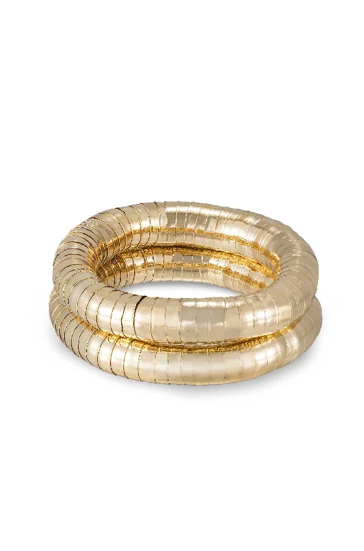 gemstone bangles for women -Liquid Gold Stretch Bracelet Set