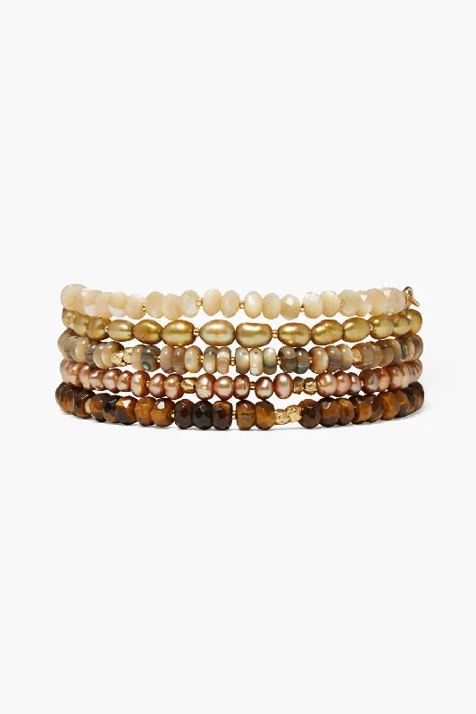 stackable bangles for weddings -Riviera Naked Wrap Bracelet Natural Mix