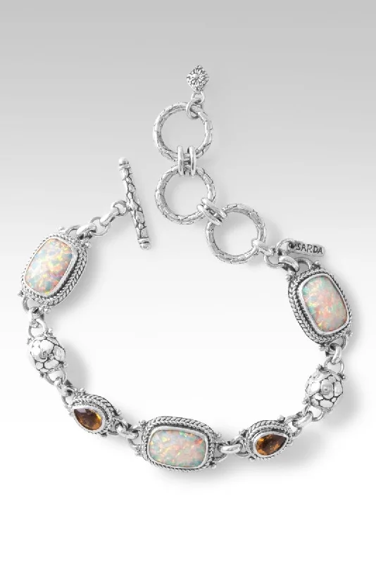 charm bangles for women -Rise Above Bracelet II™ in Peaches & Cream Simulated Opal