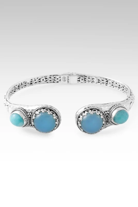 beaded bangles for women -Rise Up in Faith Tip-to-Tip Bracelet™ in Paraiba Chalcedony