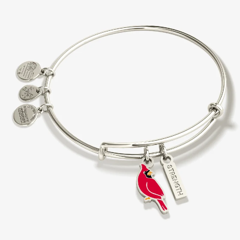 bohemian bangles for women -'Strength' Cardinal Duo Charm Bangle Bracelet