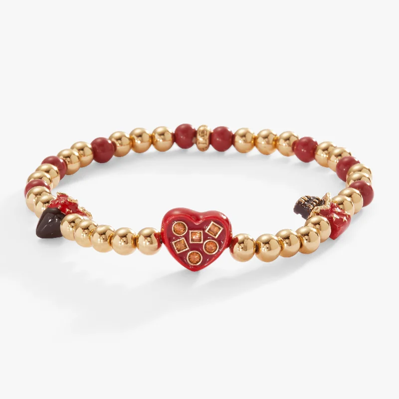 tennis bracelets for women -”Chocolate Is My Love Language” Stretch Bracelet