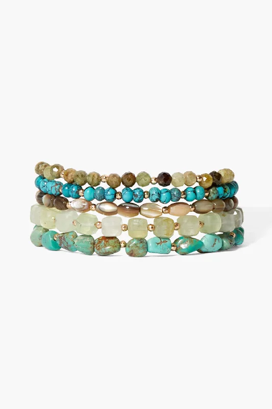 braided bracelets for women -Keyes Naked Wrap Bracelet Turquoise Mix