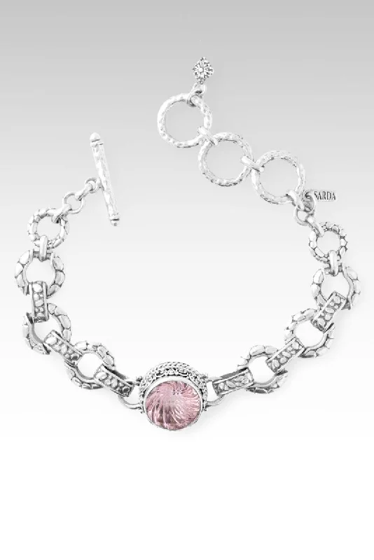 silver cuff bangles for women -Blessings Persist Bracelet™ in Pink Cashmere™ Mystic Quartz