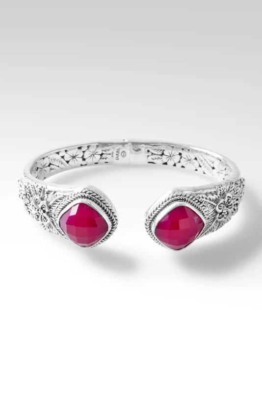 classic cuff bangles for women -Promise of Grace Tip-to-Tip Bracelet™ in Wild Raspberry Chalcedony