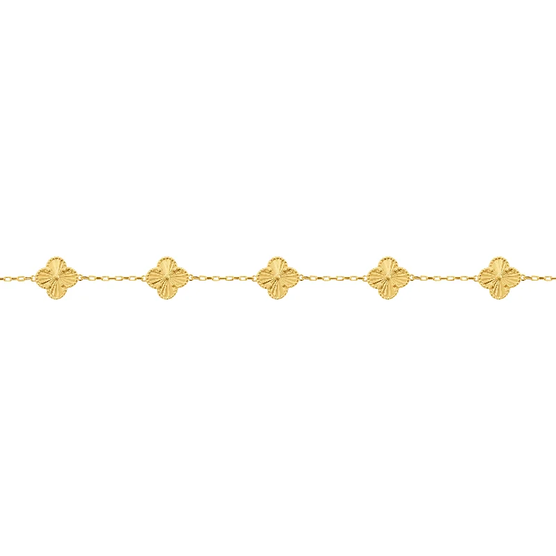 statement tennis bracelets for women -14K GOLD SMALL CARLIE CLOVER BRACELET