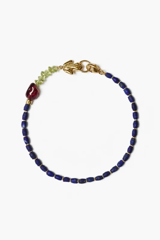 simple bangles for women -Lottie Bracelet Lapis Mix