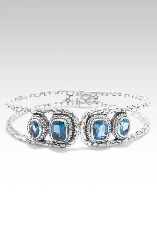 bohemian bangles for women -Fountain of Blessings Tip-to-Tip Bracelet™ in London Blue Topaz