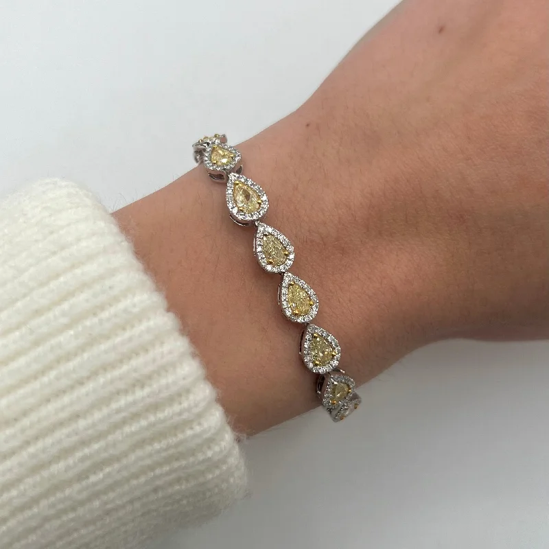 infinity bangles for women -14K GOLD DIAMOND AND YELLOW DIAMOND ANNE BRACELET