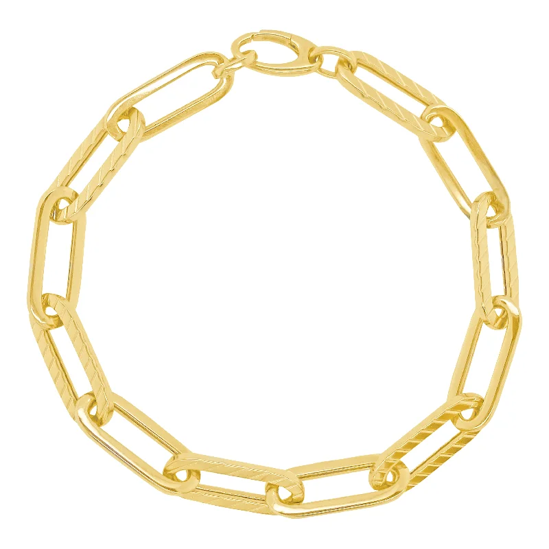 gold bangles for women -14K GOLD COREY LINK BRACELET