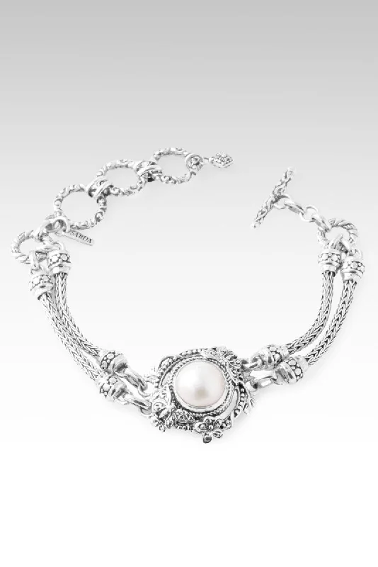 custom charm bracelets for women -Find Peace Bracelet™ in White Mabe Pearl