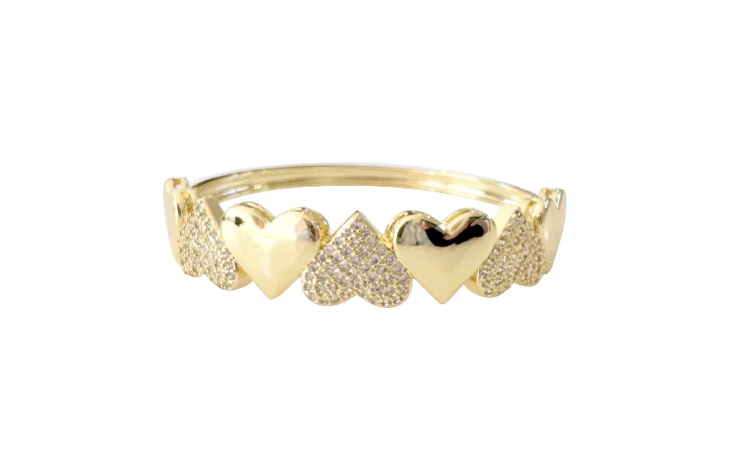 bridal charm bangles for women -All Hearts Bracelet