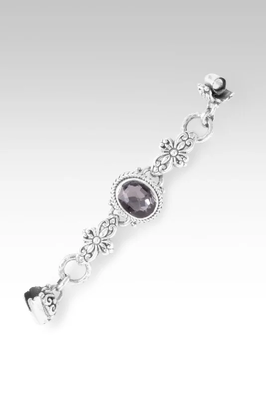 bridal charm bangles for women -Linked in Love Interchangeable Bracelet Component™ in Odyssey Black Knight™ Mystic Quartz