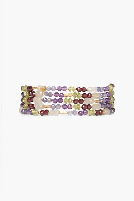 silver bangles with gemstones -Indio Naked Wrap Bracelet Multi Mix