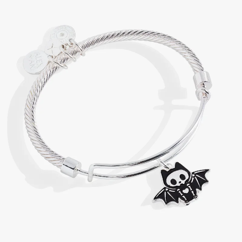 custom engraved bangles -Skull Bangle Bracelet