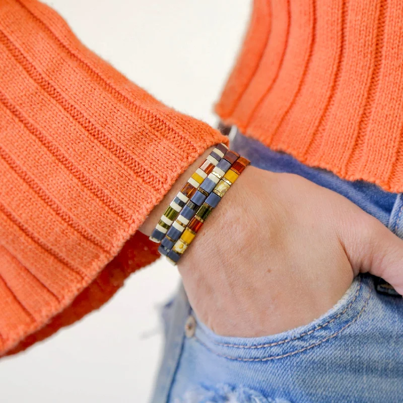 tennis bracelets for women -SWEATER WEATHER - Tila Bead Bracelets Stack