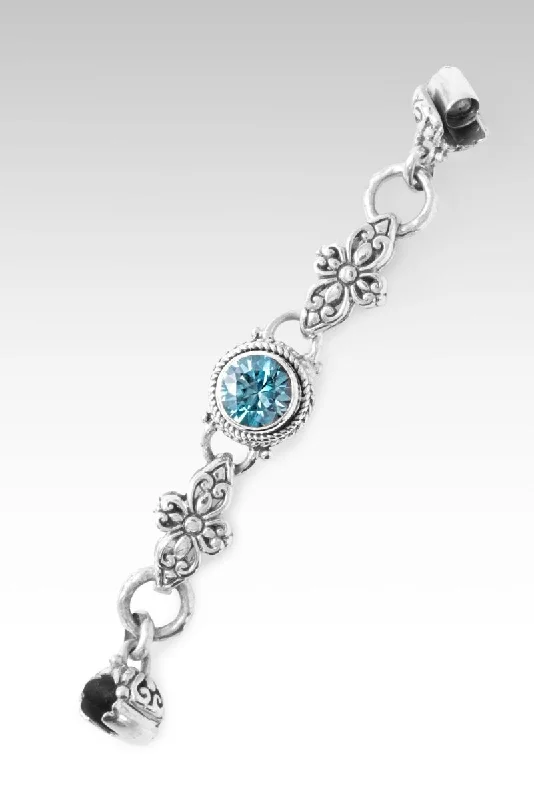 engraved bangles for weddings -Linked in Love Interchangeable Bracelet Component™ in Blue Zircon