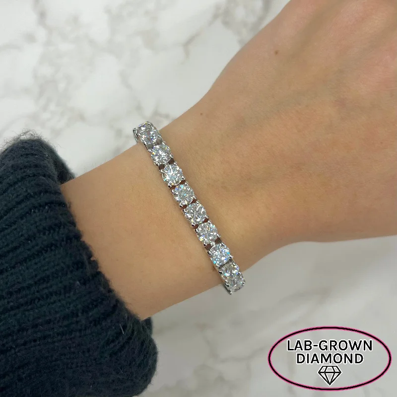 delicate bangles for women -14K GOLD 20.00 CT LAB GROWN DIAMOND TENNIS BRACELET