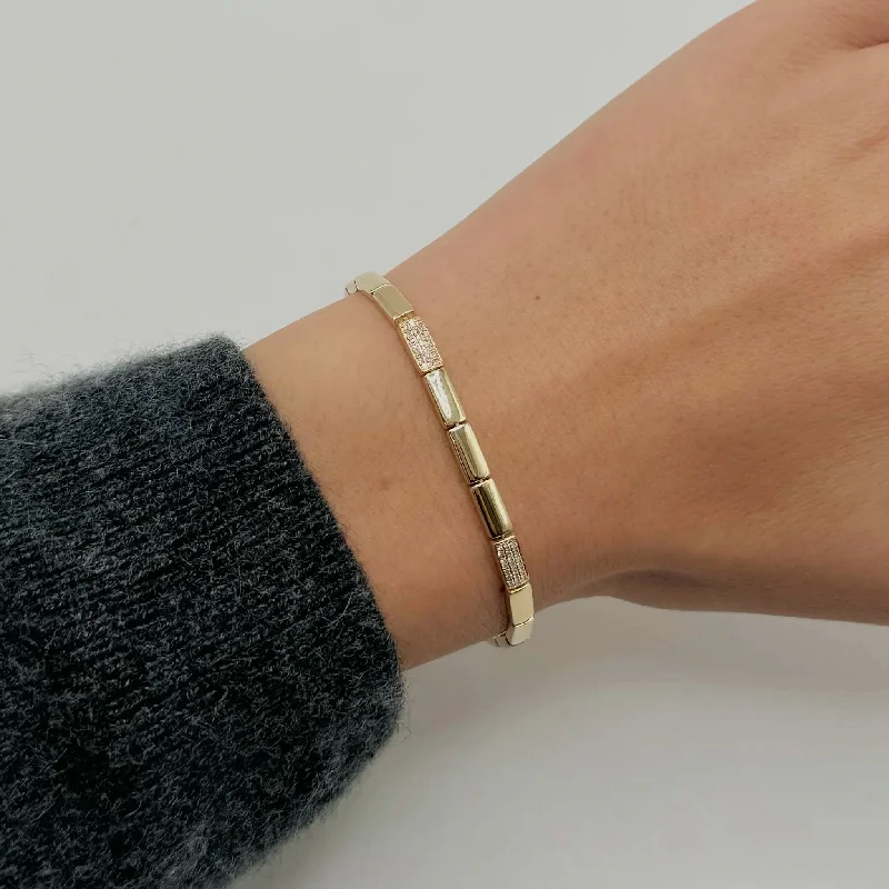 bangles for parties -14K GOLD DIAMOND DYLAN BRACELET