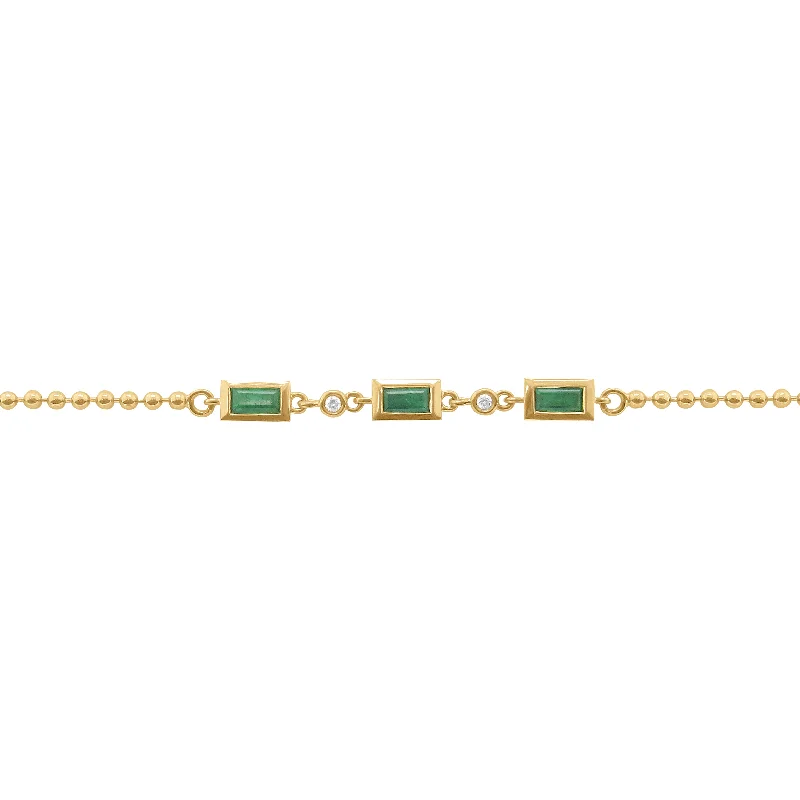 fashion bracelets for weddings -14K GOLD DIAMOND EMERALD STASSI BRACELET